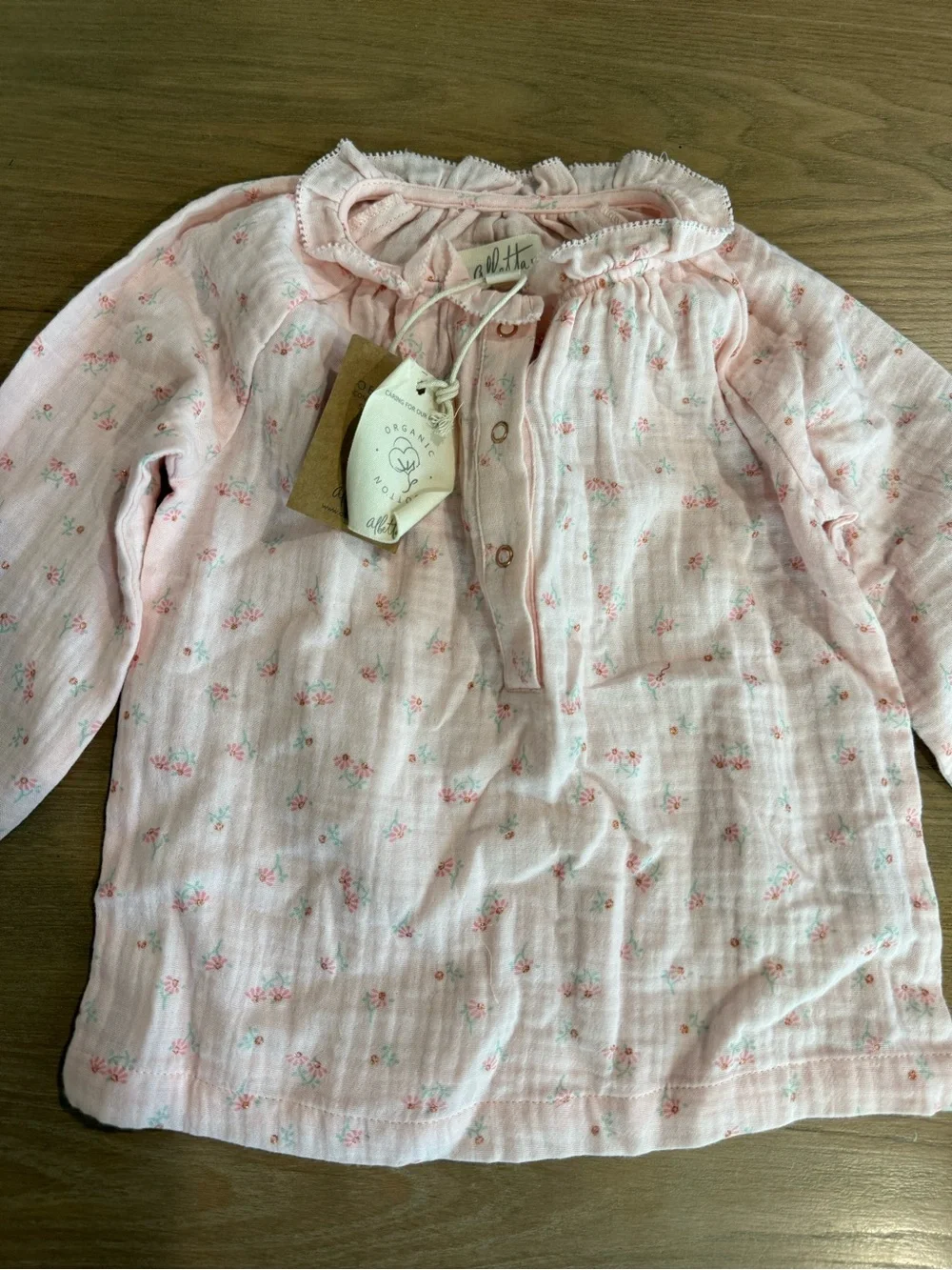 NWT Albetta Matching Floral Pant Set Size 12-18 Months Organic Cotton Gauzy